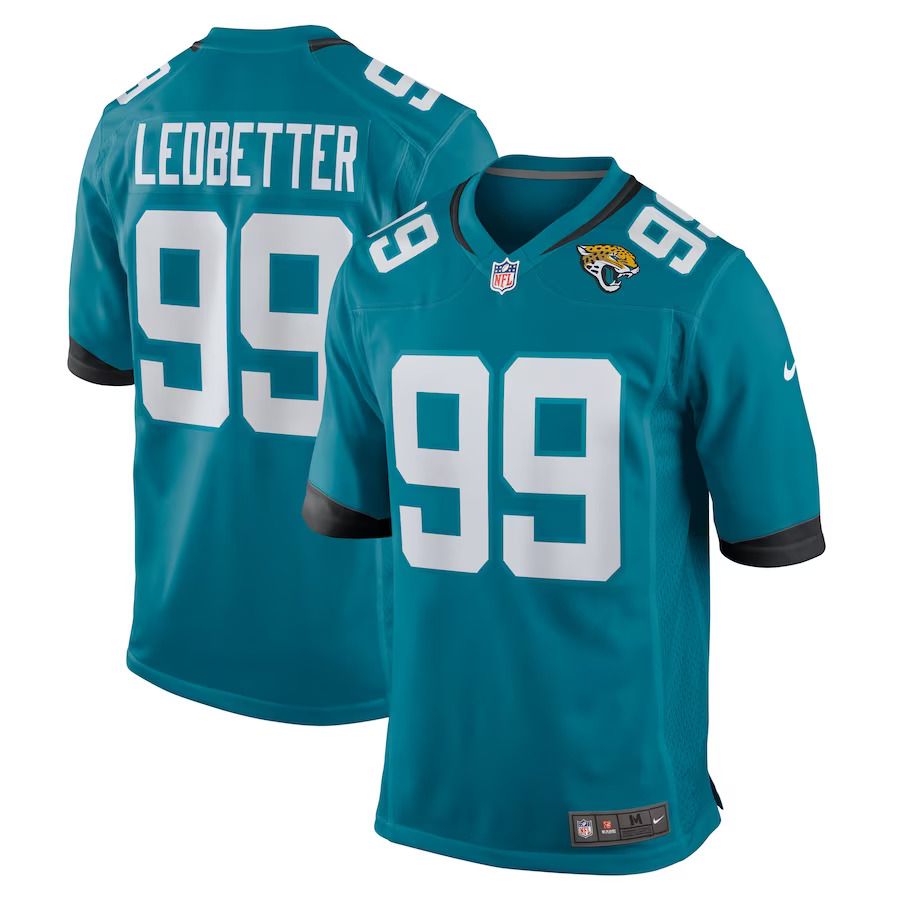 Men Jacksonville Jaguars #99 Jeremiah Ledbetter Nike Teal Home Game Player NFL Jersey->customized nfl jersey->Custom Jersey